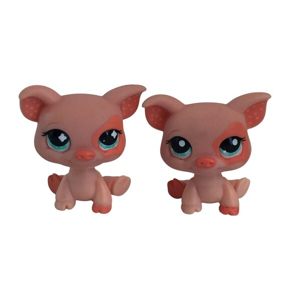 Littlest Pet Shop LPS Pig #622 Polka Dot Ears Clover Eyes #885 #87 Blue Dot Eyes - Picture 2 of 14